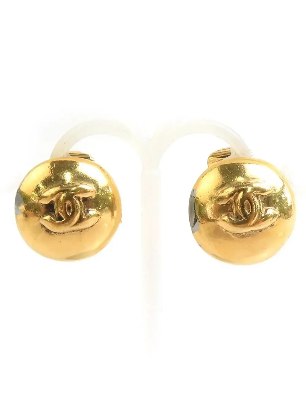 Auth Chanel Cc Logo Earrings Gold Metal #302844C24B